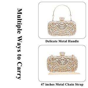 DA BODAN Womens Sparkly Rhinestone Sequin Glitter bag Clutch Evening Handbag Shoulder Bags Purse for Wedding Party Prom