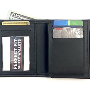 Perfect Fit Shield Wallets Los Angeles Sheriff 6 Point Style Badge Bi-Fold Hidden Badge Wallet (Cutout PF622), BLACK