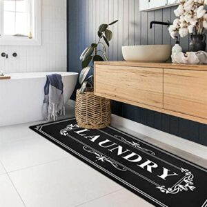 USTIDE Laundry Room Rug Runner Farmhouse Laundry Room Decor Rug Nonskid Kitchen Runner Durable Laundry Floor Mat Waterproof Runner Rug for Kitchen Bathroom Washhouse Entry