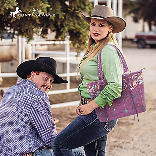 Montana West Leather Concealed Carry Tote Bag Western Style Shoulder Bag Handbag and Purse for Women ABZ-G016WCF