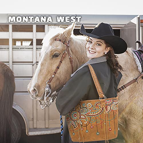 Montana West Leather Concealed Carry Tote Bag Western Style Shoulder Bag Handbag and Purse for Women ABZ-G016WCF