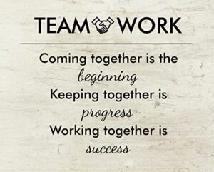 teamwork coming together is the beginning office wall art decor prints – unframed 8×10 – motivational quotes pictures for office – posters with inspirational sayings