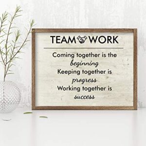 Teamwork Coming Together Is The Beginning Office Wall Art Decor Prints - Unframed 8x10 - Motivational Quotes Pictures for Office - Posters with Inspirational Sayings