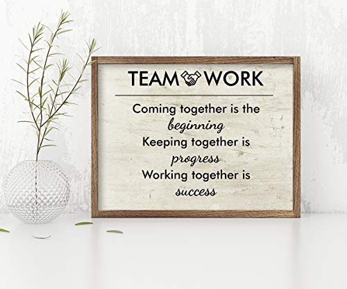 Teamwork Coming Together Is The Beginning Office Wall Art Decor Prints - Unframed 8x10 - Motivational Quotes Pictures for Office - Posters with Inspirational Sayings