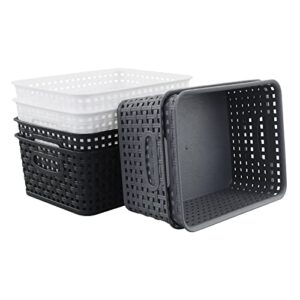 Parlynies 6-Pack Organization Baskets, Plastic Storage Basket Set, T