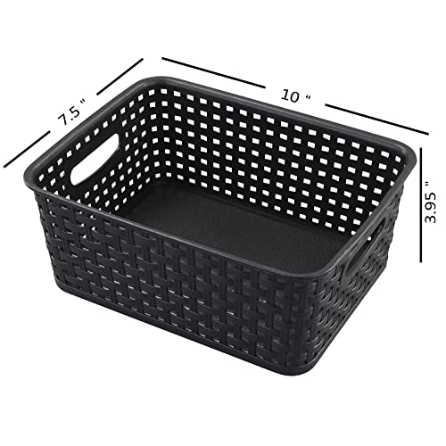 Parlynies 6-Pack Organization Baskets, Plastic Storage Basket Set, T