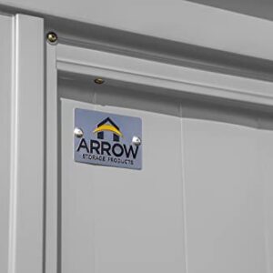 Arrow Shed Classic 8' x 4' Outdoor Padlockable Steel Storage Shed Building, Flute Grey