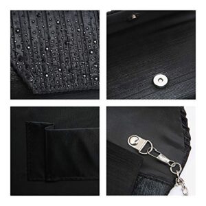 Dasein Evening Bag for Women Glitter Rhinestone Wedding Evening Purse Crystal Envelope Clutch Crossbody Shoulder Bags (black)
