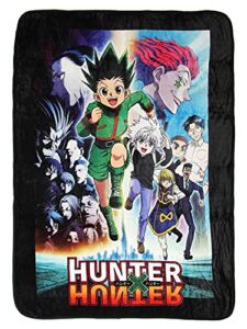 bioworld hunter x hunter anime poster soft plush fleece throw blanket 45″ x 60″