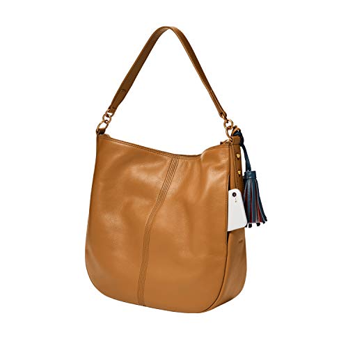 Fossil Women's Jolie Leather Hobo Purse Handbag, Tan