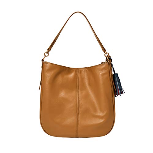 Fossil Women's Jolie Leather Hobo Purse Handbag, Tan