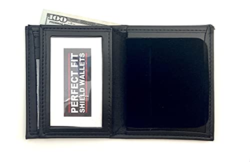 Perfect Fit Shield Wallets Jail Police Law Enforcement 7 Point Star California DOC Corrections style Bi-Fold hidden badge wallet Fits for Blackinton B2001 (Cutout PF215)