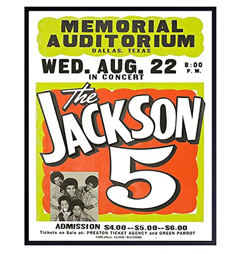 Michael Jackson Poster - Motown Black Music - Vintage Jackson 5 Concert Poster - African American Wall Art - Famous Black History - Black Culture - Black Art - Afro Wall Art - Music History Gifts