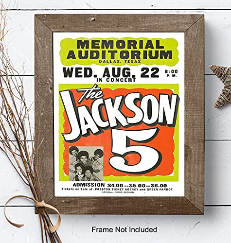 Michael Jackson Poster - Motown Black Music - Vintage Jackson 5 Concert Poster - African American Wall Art - Famous Black History - Black Culture - Black Art - Afro Wall Art - Music History Gifts