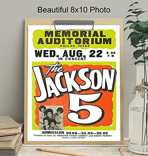 Michael Jackson Poster - Motown Black Music - Vintage Jackson 5 Concert Poster - African American Wall Art - Famous Black History - Black Culture - Black Art - Afro Wall Art - Music History Gifts