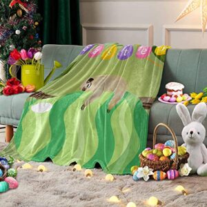 throw blankets cute sloth with colorful easter eggs fuzzy soft bed cover bedspread microfiber luxury blanket for travel stadium camping couch sofa chair green