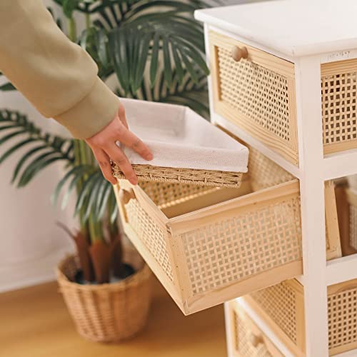 YRJJ Paper Rope Woven Storage Baskets, Delicate Storage Box for ShelvesBathroomKitchenLiving RoomOffice DeskBedroom. (Khaki) , 11.8x7.8x2.3 inches