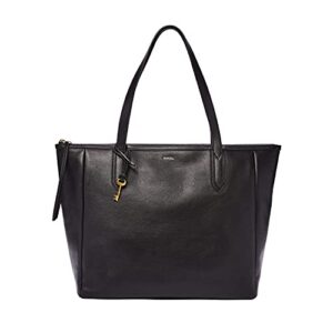 fossil women’s sydney leather tote bag purse handbag, black