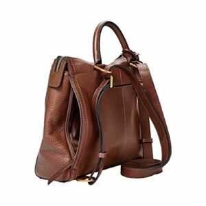 fossil women’s parker eco leather convertible small backpack purse handbag, brown (model: zb1514200)