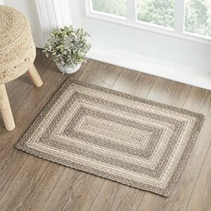 VHC Brands Cobblestone Rug with PVC Pad, Jute Blend, Rectangle, Tan Grey White, 20x30 inches