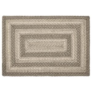 VHC Brands Cobblestone Rug with PVC Pad, Jute Blend, Rectangle, Tan Grey White, 20x30 inches