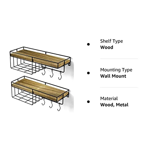 Alsonerbay Floating Shelves Wall Shelves for Bedroom Living Room, Wall Mounted Bathroom Shelves Decor Shelf Set of 2