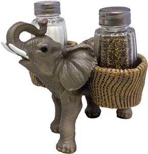 dwk animal holder with salt and pepper shaker set (3 piece) | kitchen décor and accessories | salt and pepper shakers | home décor | home decorations… (elephant)