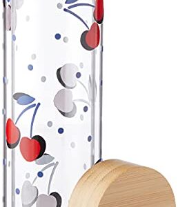 Kate Spade Vintage Cherry Dot Water Bottle, 1.15 LB, Clear