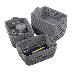 ortodayes plastic storage basket tray, mini storage trays set of 12