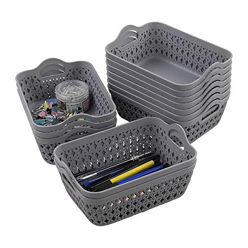 Ortodayes Plastic Storage Basket Tray, Mini Storage Trays Set of 12