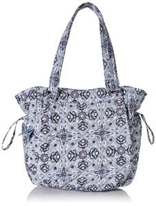 vera bradley women’s cotton glenna satchel purse, plaza tile – recycled cotton, one size