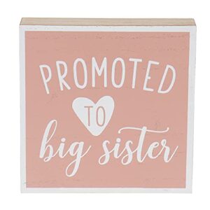 Hanna Roberts Toddler Kids Sibling Reveal Box Sign, 5.9" x 5.9" (Promoted to Big Sister)