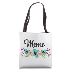 meme gifts from grandkids floral personalized name gift tote bag