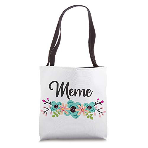 Meme Gifts From Grandkids Floral Personalized Name Gift Tote Bag