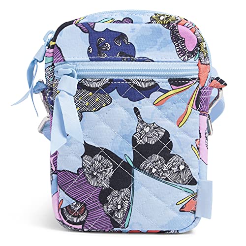 Vera Bradley Women's Cotton Small Convertible Crossbody Purse With RFID Protection, Butterfly By - Recycled Cotton, One Size