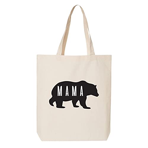 Mama Bear Mothers Day Tote Bag Reuseable Printed Canvas Gift Bag For Mom