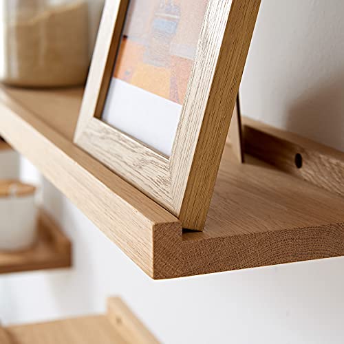 Long Floating Shelf 36 Inches Natural Wood Shelves for Wall Mounted Bedroom Dorm Room, Rustic Display Books Picture Ledge Shelf, Easy to Install, 1pcs, Original Color, Inch *4 *1.5