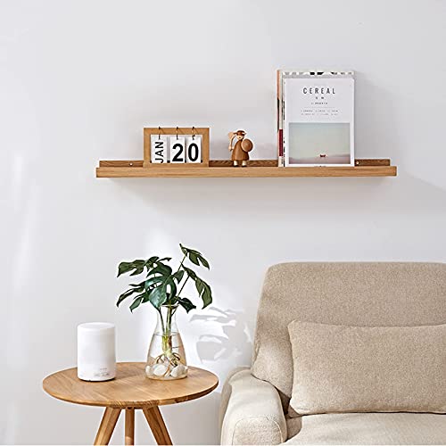Long Floating Shelf 36 Inches Natural Wood Shelves for Wall Mounted Bedroom Dorm Room, Rustic Display Books Picture Ledge Shelf, Easy to Install, 1pcs, Original Color, Inch *4 *1.5