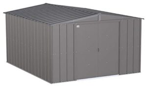 arrow shed classic 10′ x 12′ outdoor padlockable steel storage shed building, charcoal