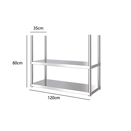 Hanging Floating Stainless Steel Shelf, 2-Layer European Ceiling Hanger, Restaurant Bar Display Stand, 6 Sizes