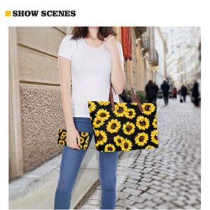 INSTANTARTS Galaxy Wolf Print Satchel Handbags Neoprene Top Handle Tote Shoulder Bag with Long Wallet - 2 Piece Set