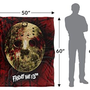 Friday The 13th Blanket, 50"x60", Bloody Mask, Silky Touch Super Soft Throw Blanket