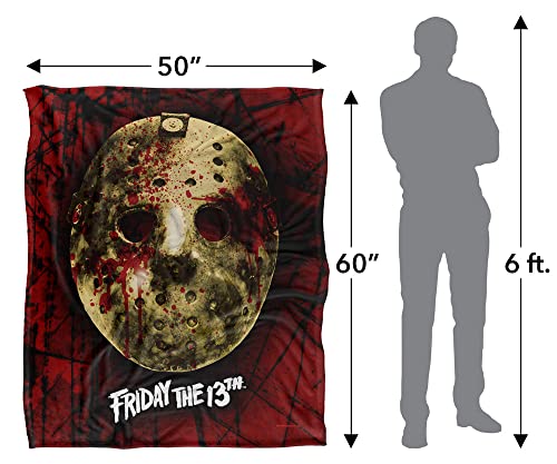 Friday The 13th Blanket, 50"x60", Bloody Mask, Silky Touch Super Soft Throw Blanket