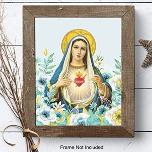 Virgin Mary Picture - Catholic Wall Decor - Mary Mother of God - Holy Mother - Christian Gifts - Religious Wall Art - Mary Mother of Jesus - Our Lady of Guadalupe - Blessed Mother - God Wall Decor