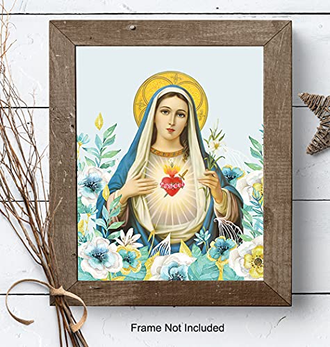 Virgin Mary Picture - Catholic Wall Decor - Mary Mother of God - Holy Mother - Christian Gifts - Religious Wall Art - Mary Mother of Jesus - Our Lady of Guadalupe - Blessed Mother - God Wall Decor