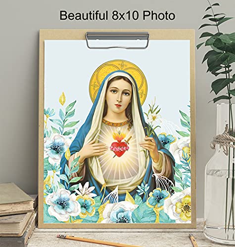 Virgin Mary Picture - Catholic Wall Decor - Mary Mother of God - Holy Mother - Christian Gifts - Religious Wall Art - Mary Mother of Jesus - Our Lady of Guadalupe - Blessed Mother - God Wall Decor