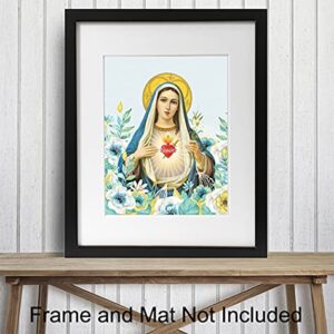 Virgin Mary Picture - Catholic Wall Decor - Mary Mother of God - Holy Mother - Christian Gifts - Religious Wall Art - Mary Mother of Jesus - Our Lady of Guadalupe - Blessed Mother - God Wall Decor