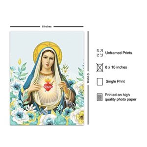 Virgin Mary Picture - Catholic Wall Decor - Mary Mother of God - Holy Mother - Christian Gifts - Religious Wall Art - Mary Mother of Jesus - Our Lady of Guadalupe - Blessed Mother - God Wall Decor