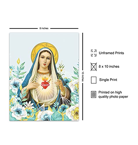 Virgin Mary Picture - Catholic Wall Decor - Mary Mother of God - Holy Mother - Christian Gifts - Religious Wall Art - Mary Mother of Jesus - Our Lady of Guadalupe - Blessed Mother - God Wall Decor