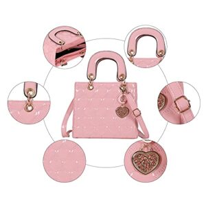 Qiayime Shiny Patent Leather Women Purses and Handbags Ladies PU Chain Fashion Top Handle Satchel Shoulder Crossbody Totes Bags (Large pink)